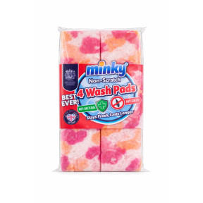 Губки для мытья посуды антибактериальные Minky Non-Scratch Anti-Grease, 4 шт
